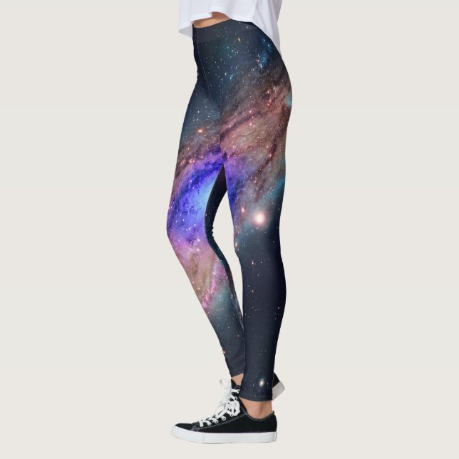 Ljusande spiralgalax kosmos leggings (Vänster)