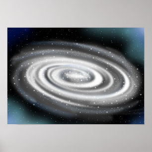 Ljusande spiralgalax poster