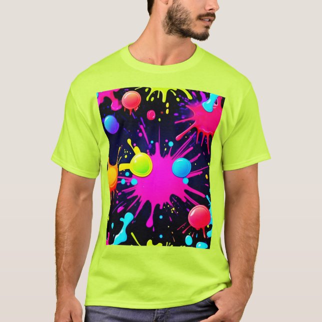 Ljusande stänkkonst t shirt (Framsida)