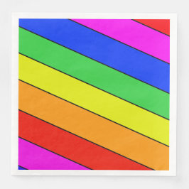 Ljusande vackra RANDIGA mönster i en regnbåge Pappersservett