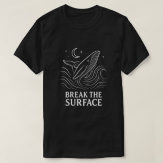 Ljusande Val Linje-Konst Ocean Kraft T Shirt