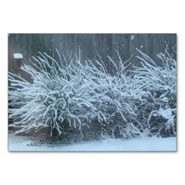 Ljusare, annons, vid snö-temat läsande blixtkort bordsnummer
