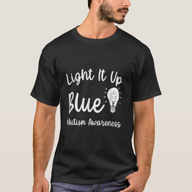 Ljusare, blå Autism I Bära blå för autism A T Shirt (Framsida)