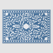 Ljusare blå traditionell beninläggning decoupage