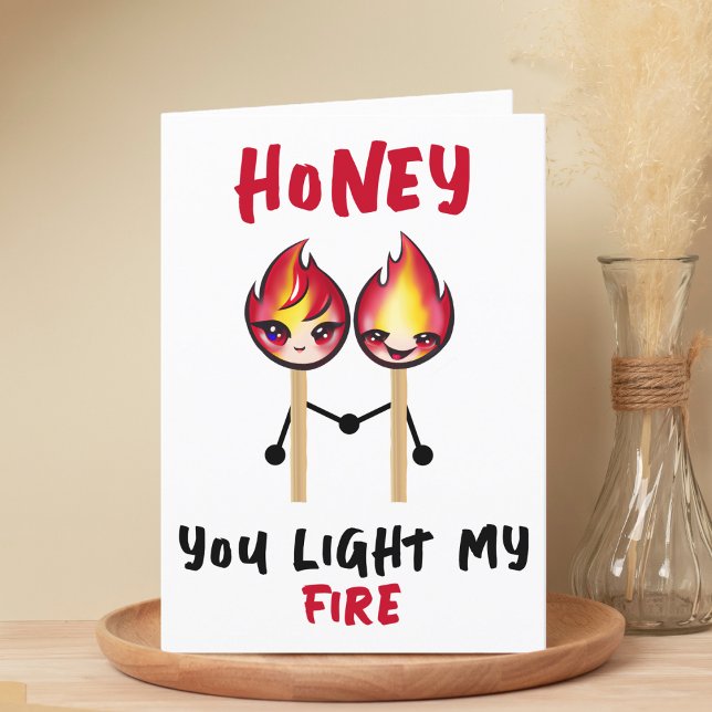 Ljusare du min Perfekt matchande födelsedag Tack Kort (Funny You Light My Fire Perfect Match Birthday Thank You Card)