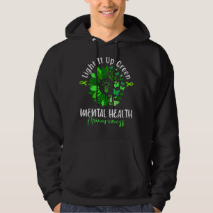 Ljusare IT-Grönt Grönt för ökad medvetenhet om psy Hoodie