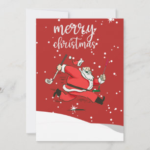 Ljusare Jultomten-golfgåva till God jul Julkort