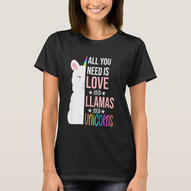 Ljusare Kärlek behöver bara Kärlek Llama T Shirt (Framsida)