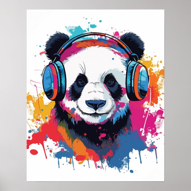 Ljusare konst Poster med fina Panda-färger (Framsidan)
