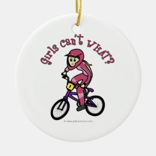 Ljusare rosa flickor BMX Julgransprydnad Keramik