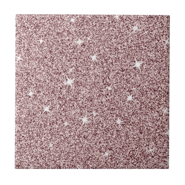 Ljusare rosa Gnistra Star Cute Girly Glitter Mönst Kakelplatta (Framsidan)