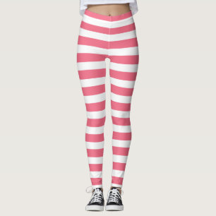 Ljusare rosa och vit Rand Leggings