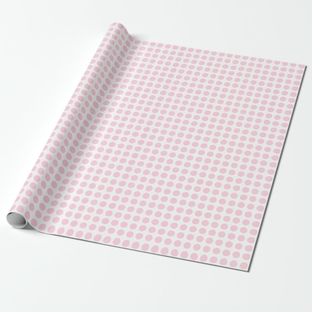 Ljusare rosa punkter på Papprare radbrytning Presentpapper (Utrullad)