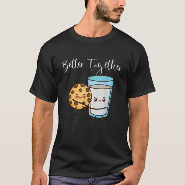 Ljusare tillsammans med Mjölk Glass Cookie Food Hu T Shirt (Framsida)