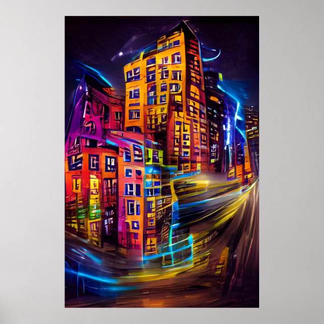 Ljusare upp natten 1 - levande Färg Poster (Framsidan)