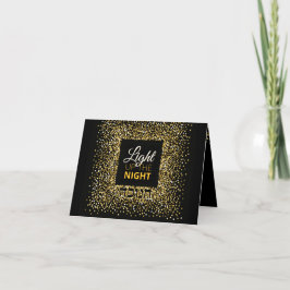 Ljusare upp Nattens Elegant GULD Glitter Hanukkah Helgkort