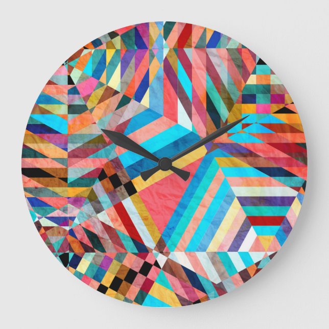 Ljusare vattenfärg: Abstraktens Fantasy-bakgrund Stor Klocka (Framsida)