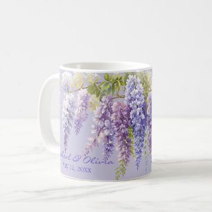 Ljusare vattenfärgsflorwisteria lilaa kaffemugg