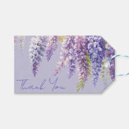 Ljusare vattenfärgsflorwisteria lilaa presentetikett