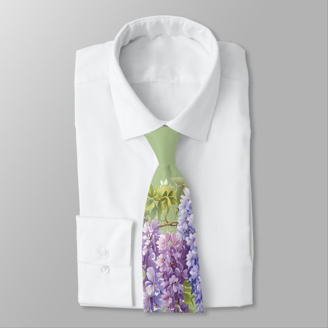 Ljusare vattenfärgsflorwisteria lilaa slips (Bunden)