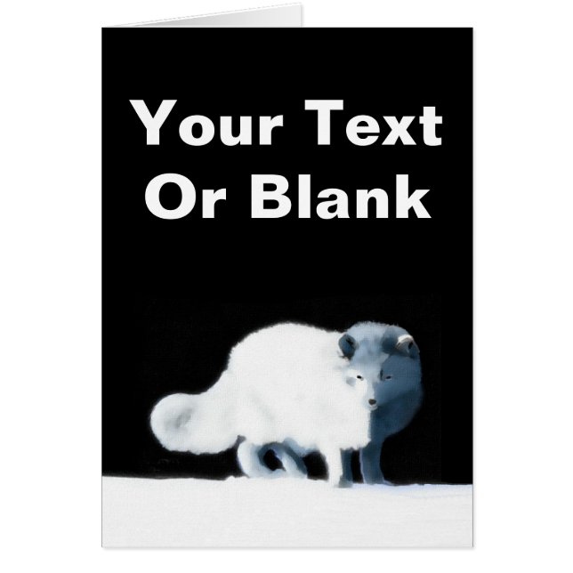 Ljusarktiskt räv hälsningskort (Framsidan)