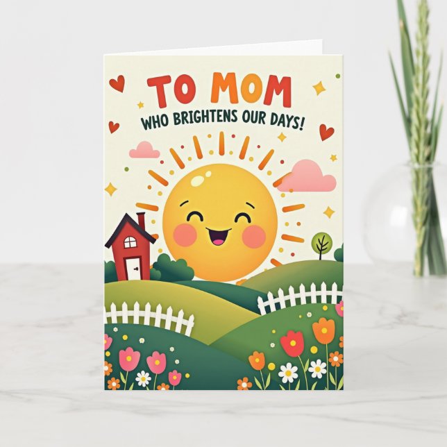 Ljusaste mamma någonsin-kort kort (Framsida)