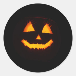 Ljusat Jack o lantern Runt Klistermärke