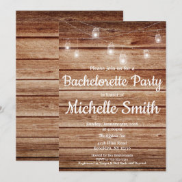 LjusBachelorette för lantligt land hängande party Inbjudningar