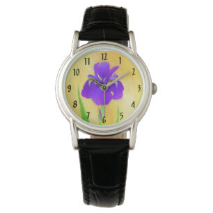 Ljusbågsfärgad irismålning - originalblomma armbandsur