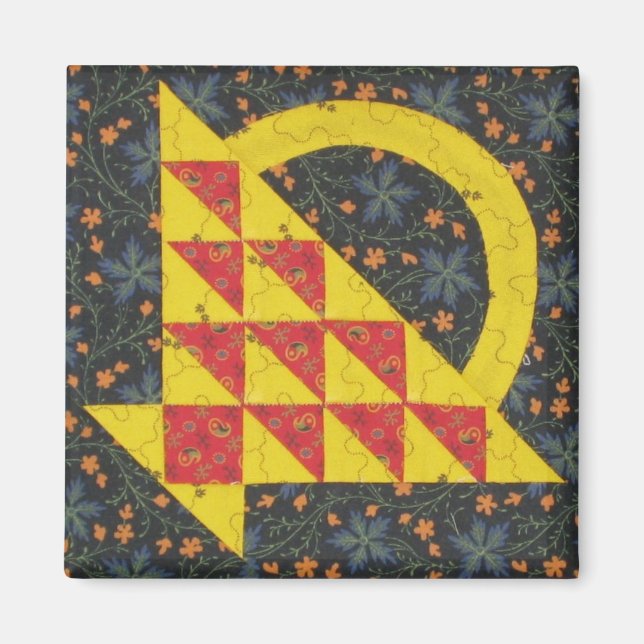 Ljusbart Basket Quilt block Magnet (Framsidan)