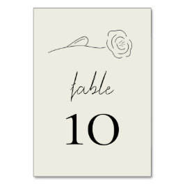 Ljusbege, minimalistisk färskkonst Bröllop Bordsnummer
