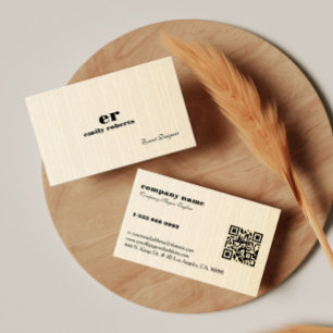 Ljusbeige Jutesjälv QR-kod Visitenkort Visitkort