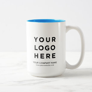 Ljusblå 15 oz lätt Logotyp för företag Två-Tonad Mugg