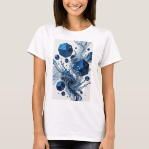 Ljusblå ABSTRAKT KONST Grafisk T-shirt