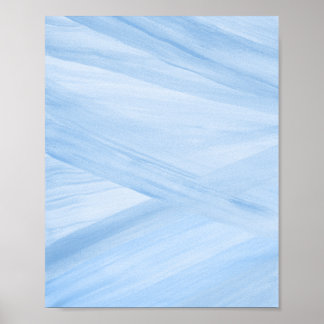 Ljusblå Abstrakt Linjer Brushstroke Art Poster