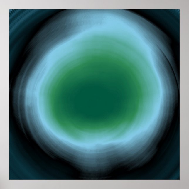 Ljusblå akrylmålning av abstrakten spiral poster (Framsidan)