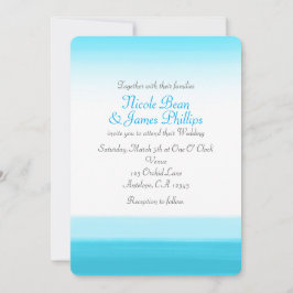Ljusblå akvarell moderna bröllopsinbjudningar inbjudningar