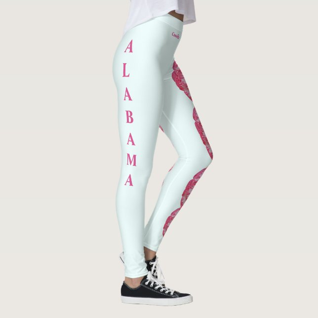 Ljusblå Alabama Camellia State Flower Leggings (Höger)