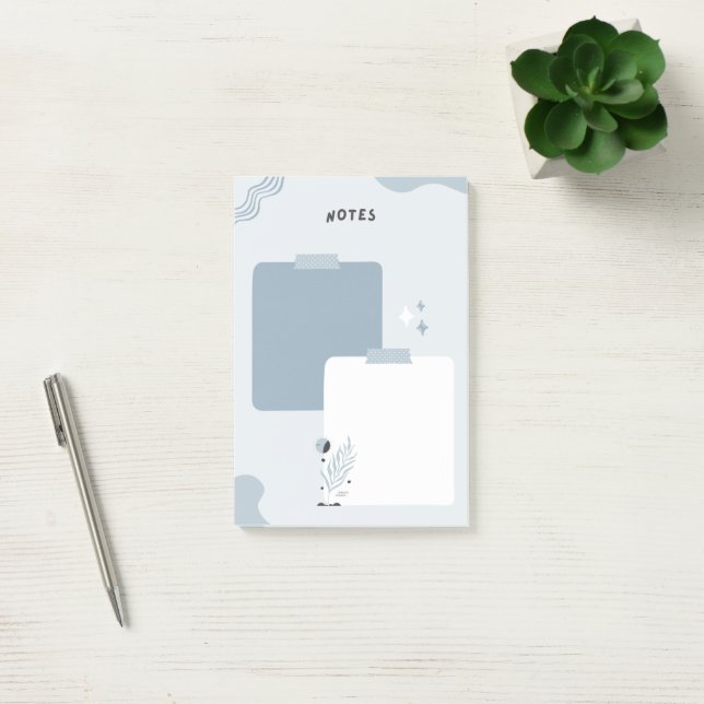 ljusblå anteckningar post-it block (Kontor)