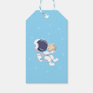 Ljusblå Astronaut - Presentkort Presentetikett