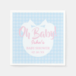 Ljusblå bandbjörn Baby Shower Pappersservett