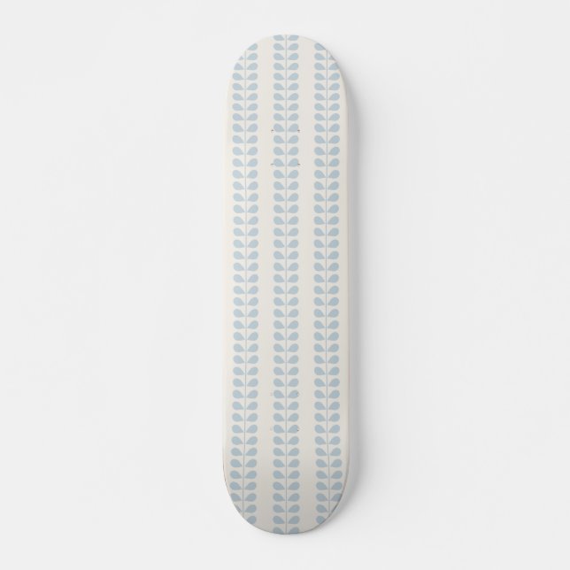 Ljusblå bladrand mini skateboard bräda 18,5 cm (Framsida)