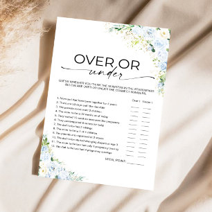 Ljusblå Blommig Baby Shower Över eller Under Lek
