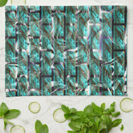 Ljusblå, bubblor i rutnät eller tegelvägg effekt t kökshandduk