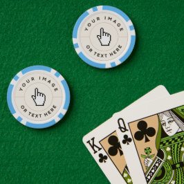 Ljusblå Chip - Anpassningsbar Lägg till bild/text Poker Marker
