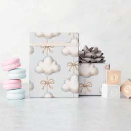 Ljusblå Cloud Nine Baby Shower Presentpapper