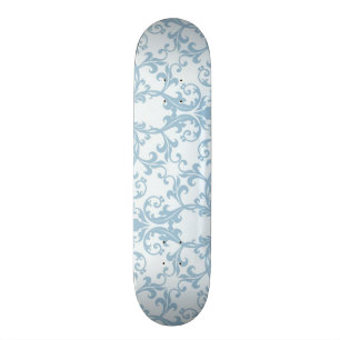 Ljusblå Damask Old School Skateboard Bräda 18 Cm