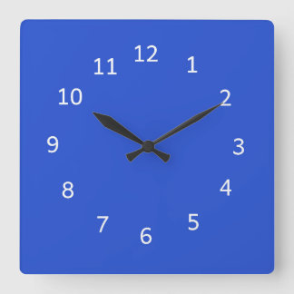 Ljusblå Enfärgad Minimalistisk Design Fyrkantig Klocka