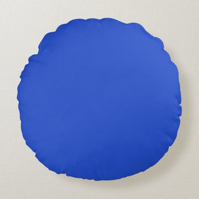 Ljusblå Enfärgad Minimalistisk Design Rund Kudde (Framsidan)