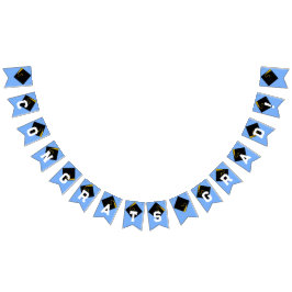 Ljusblå examensfest congrats-dekoration vimplar